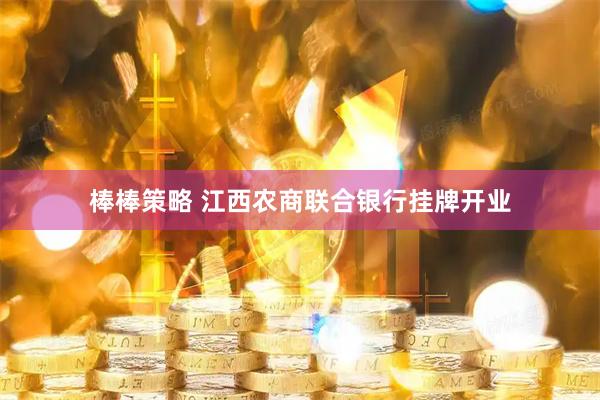 棒棒策略 江西农商联合银行挂牌开业