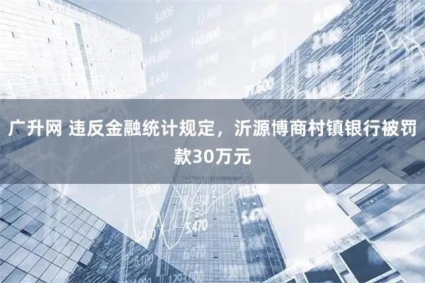 广升网 违反金融统计规定，沂源博商村镇银行被罚款30万元